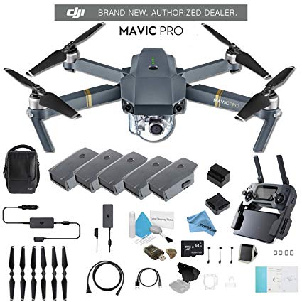 DJI Mavic Pro Fly More Combo CP.PT.000642 + 2 DJI Intelligent Flight Battery for Mavic Pro (5 Total) and Much More.