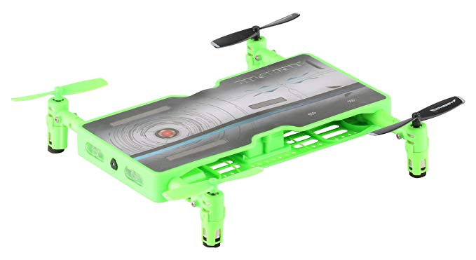 Odyssey Toys Airplanes Ody-1716NX Real Drone That Takes HD Video and Pictures. Fold Out Motors Makes It the Same Size As a Smartphone-So It Really Does Fit in Your Pocket, Green, 5.52.8.6