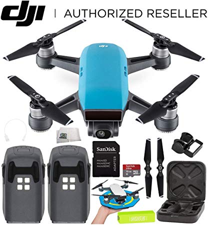 DJI Spark Portable Mini Drone Quadcopter Essential Palm Landing Pad Bundle (Sky Blue)