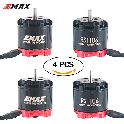 4pcs EMAX RS1106 4500KV Brushless Motor Racing Edition for 60 70 80 90 100 FPV Racing Drone Quadcopter by Crazepony