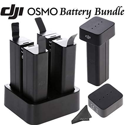 DJI OSMO Ultimate Power Bundle: Includes 5 Osmo Batteries, Quad Charger, 2 Battery Checkers & eDigitalUSA Microfiber Cleaning Cloth