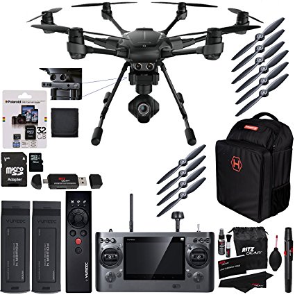 Yuneec Typhoon H Pro 4k Intel RealSense Collision Avoidance Hexacopter GCO3 4K Camera Kit, Wizard Wand, Bag, Battery, Polaroid 32GB, and Accessory Bundle