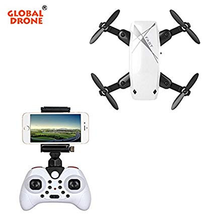 Global Drone S9W Foldable Mini Drone 2.4Ghz 4CH WIFI FPV 0.3MP Camera Selfie Pocket Quadcopter (White)