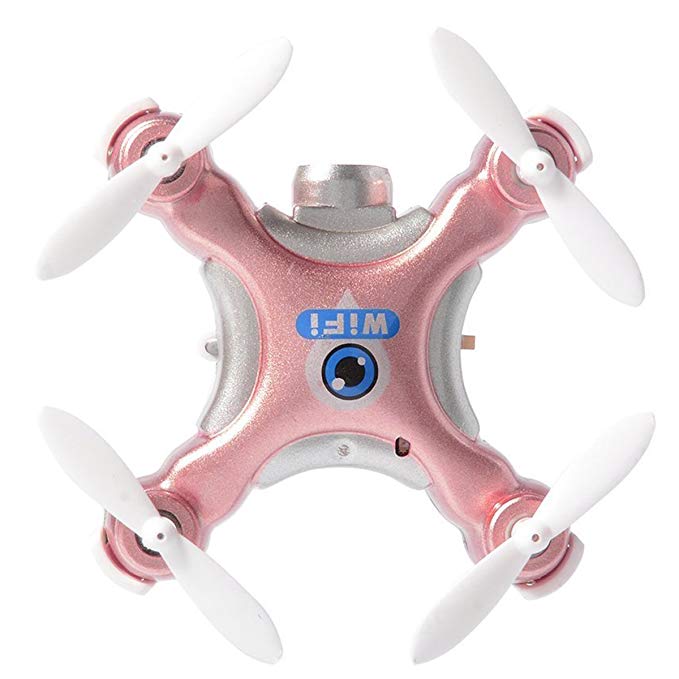 CEStore Cheerson CX-10W 4CH 2.4GHz 6 Axis Gyro IOS/Android APP WIFI Remote Control Real Time Video 360 Degree Rotation 3D Flip Mini RC Quadcopter Helicopter Drone with 0.3MP HD Camera - Rosy