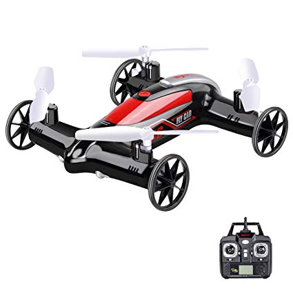 Syma X9S 2.4G 4CH 6-Axis RC Fly Car Nerf Quadcopter Mini Drone Air-Land Dual Headless Mode-Black