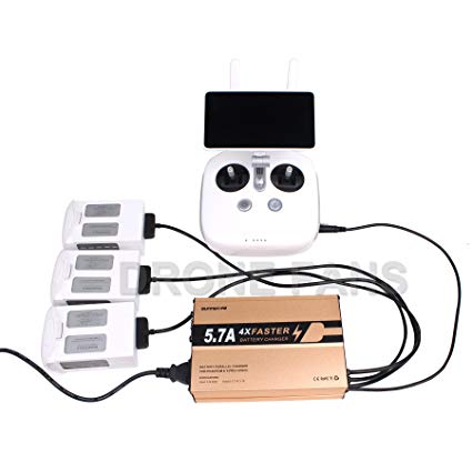 Drone Fans 4in1 Battery Faster Charger and Remote Controller Parallel Charger 5.7A Big Current for DJI Phantom 4 4PRO 4PRO Plus