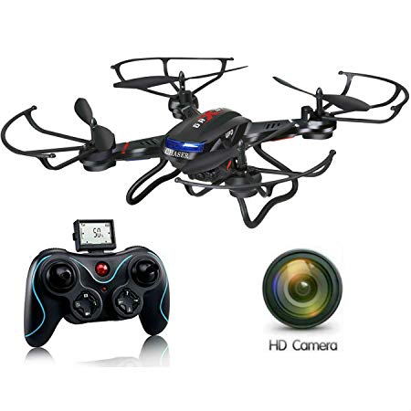 ZeliCopters DFD New RC Quadcopter Drone with HD Video Camera RTF 4CH 2.4GHz 6-Gyro Headless System (A Key Back Auto) Remote Control Quadcopters Drones (Color May Vary)