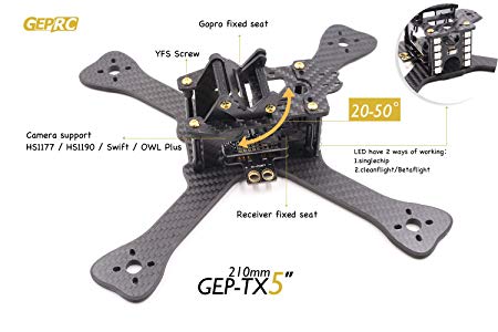 Crazepony GEP210 X 210 Carbon Fiber Frame Kit Mini Quadcopter like QAV-X 210 QAV210 QAV250 etc (4MM)