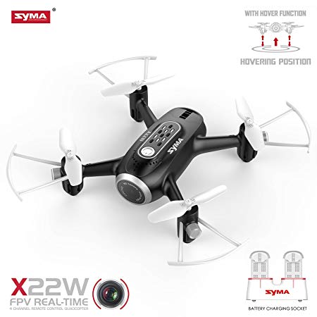 Syma X22W RC Drone FPV Quad Copter with HD Camera Nano WiFi Pocket Drone for Beginners Headless Mode 4 Channel Altitude Hold Real Time Transmission Drone for Outdoor Indoor