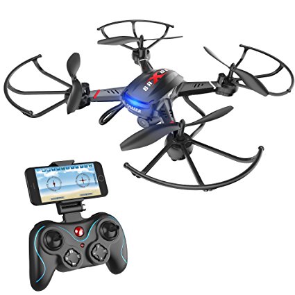 Holy Stone F181W Wifi FPV Drone with 720P Wide-Angle HD Camera Live Video RC Quadcopter with Altitude Hold, Gravity Sensor Function, RTF and Easy to Fly for Beginner, Compatible with VR Headset