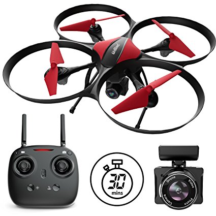 Force1 Drones with Camera - “U49C Red Heron” Camera Drone for Kids and Adults with 720p RC Drone Camera + Drone Video Camera SD Card Drone Kit